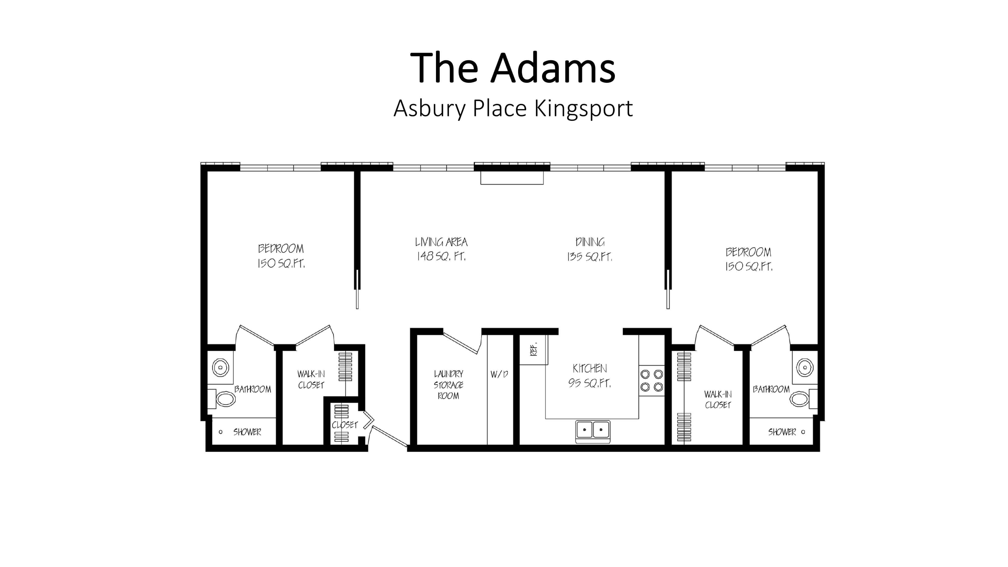 Asbury Place Kingsport The Adams Floorplan