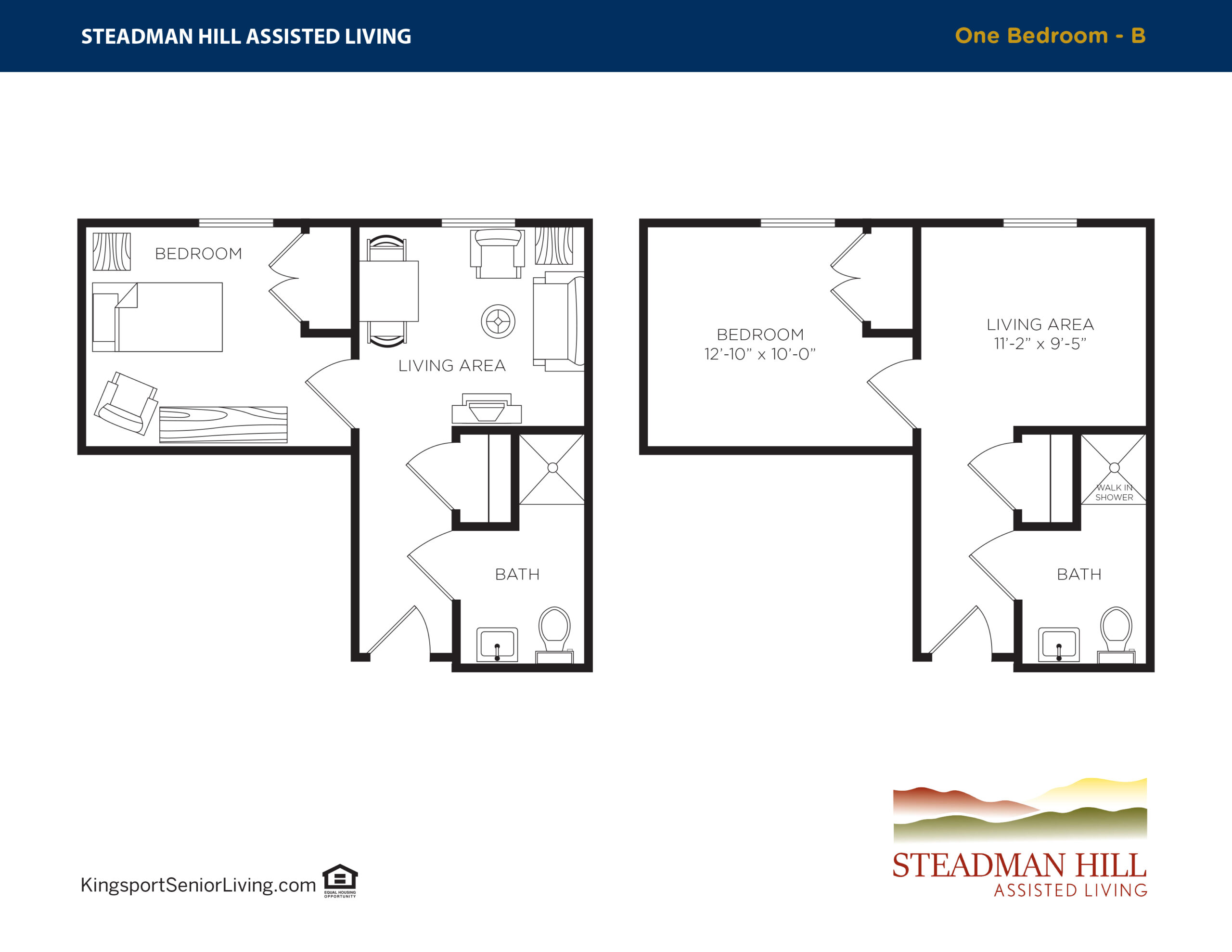 Steadman Hill Floorplan 1 Bedroom B