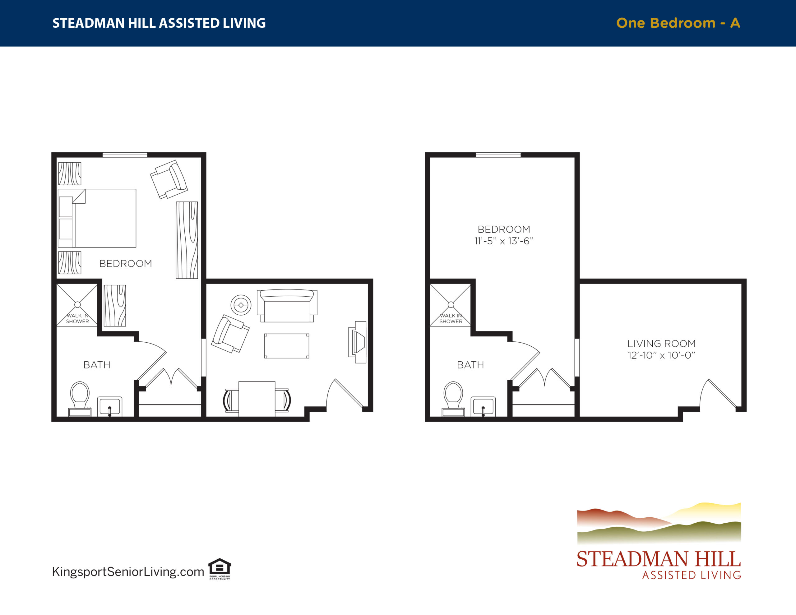 Steadman Hill Floorplan 1 Bedroom A