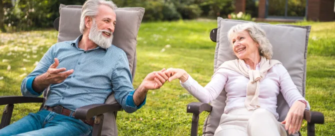 A peaceful senior couple enjoying the lifestyle benefits of retiring in Kingsport Tennessee