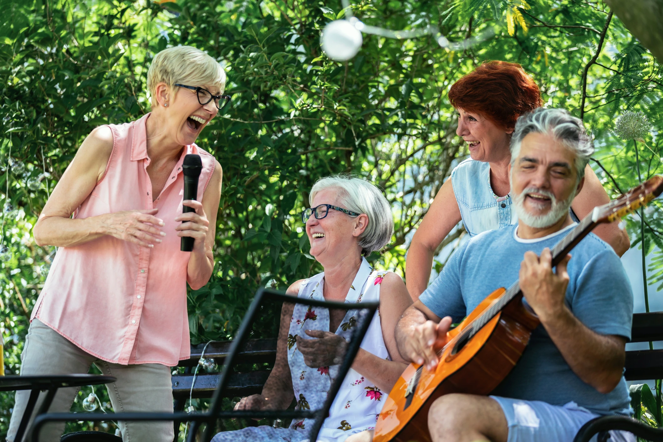 Older adults enjoying a music at a senior living community in Kingsport, TN